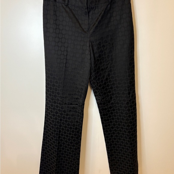 Tahari Textured Black Boot Cut Flare Pants - Picture 2 of 6